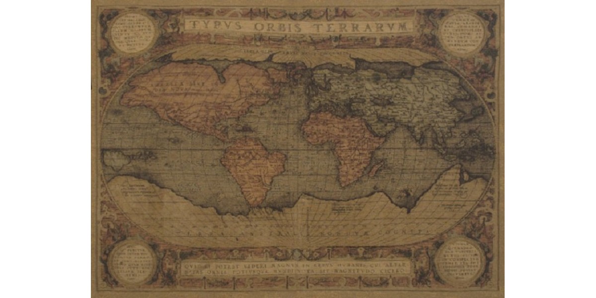 Vlámský gobelín tapiserie  -  Map du monde