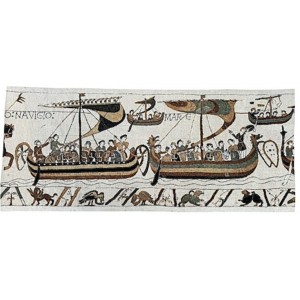 Vlámský gobelín tapiserie  - Bayeux Navigio
