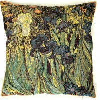 Gobelínový povlak na polštář  - White IRIS  by Vincent van Gogh 