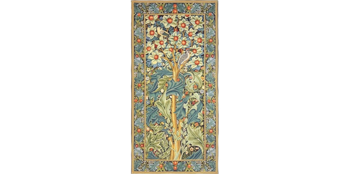 Vlámský gobelín tapiserie   -  Woodpecker by William Morris