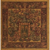 Vlámský gobelín tapiserie  -  Crest and Fleur
