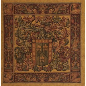 Vlámský gobelín tapiserie  -  Crest and Fleur