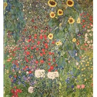 Vlámský gobelín tapiserie  -  Flower Garden III by Gustav Klimt 