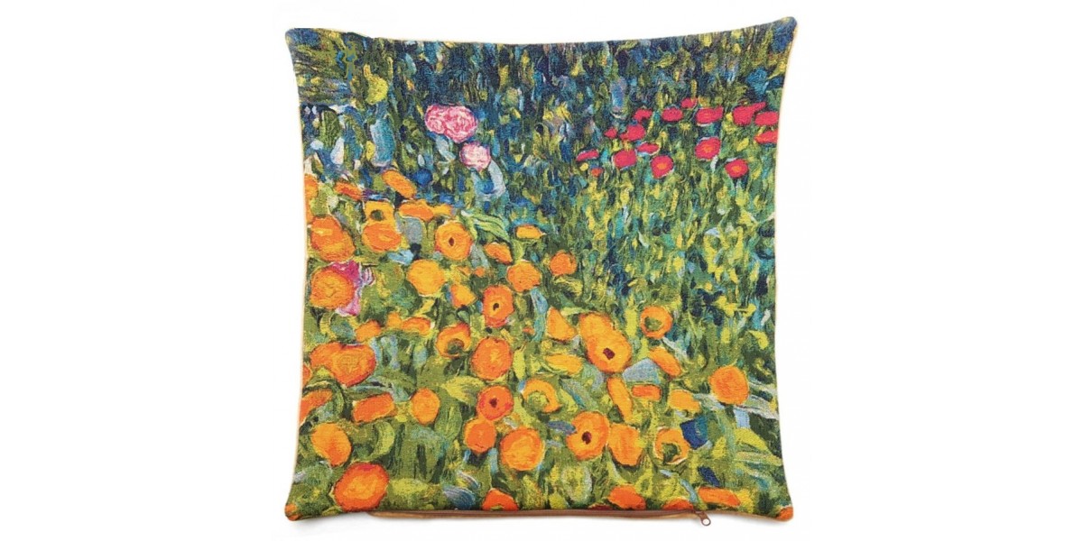 Gobelínový povlak na polštář  -  Flower Garden IV by Klimt 