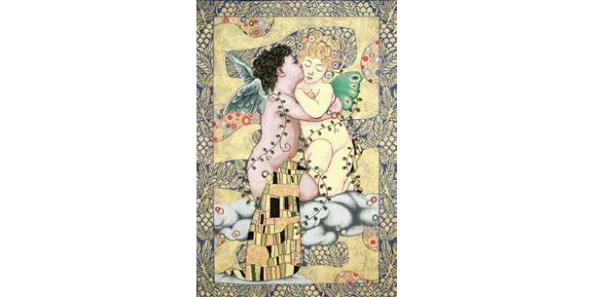 Gobelín tapiserie   - The  kiss by William A. Bouguerau