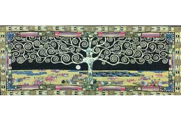 Gobelín tapiserie  - Arbre de Vie Black by Gustav Klimt 