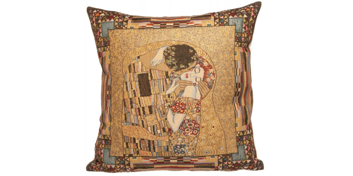Gobelínový povlak na polštář  - The Kiss by Gustav Klimt