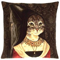 Gobelínový povlak na polštář  - Cat with hat I