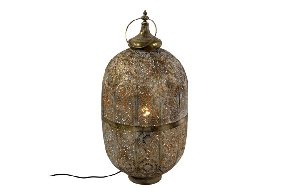Stojací lampa Amira, zlatá, E27, kov, 31 x 62 cm