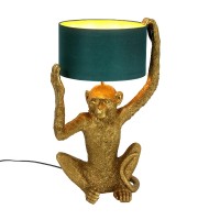 Stolní lampa -  Chimpy, zlato / zelená benzín, polyresin