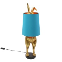 Stolní lampa Hiding Bunny, zlatá / tyrkysová