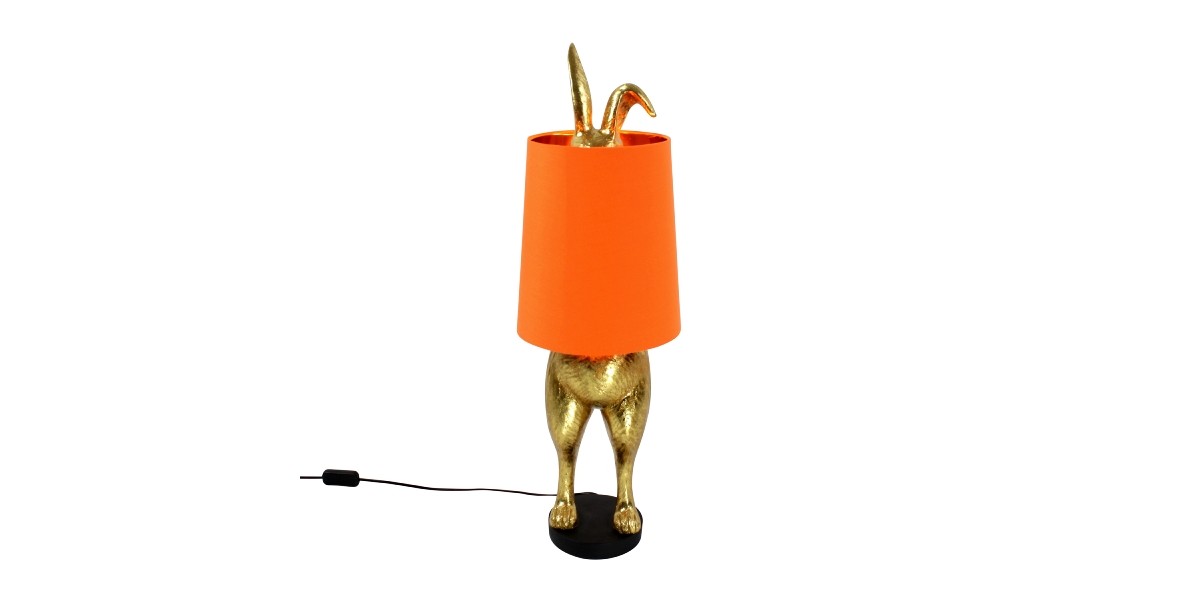 Stolní lampa Hiding Bunny, zlatá / oranž