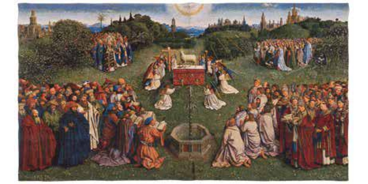 Gobelín  -  L’adoration de l’Agneau mystique by Jan van Eyck